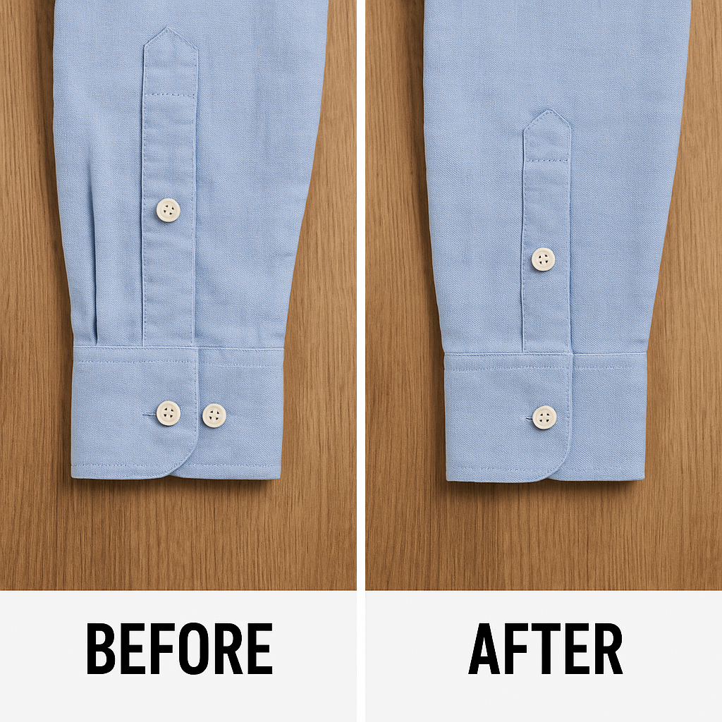 Retouche bas de manches de chemise