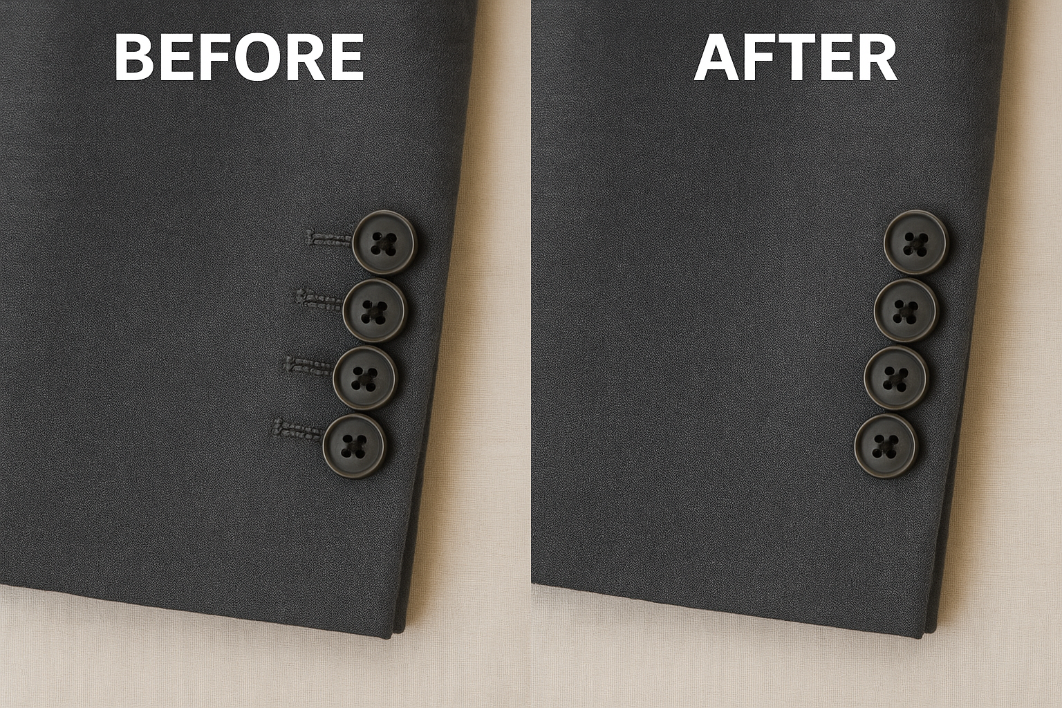 Retouche bas de manches veste